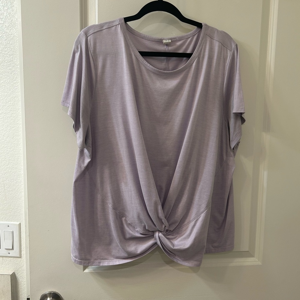Yogalicious Light Purple Knot Front Women's Tee